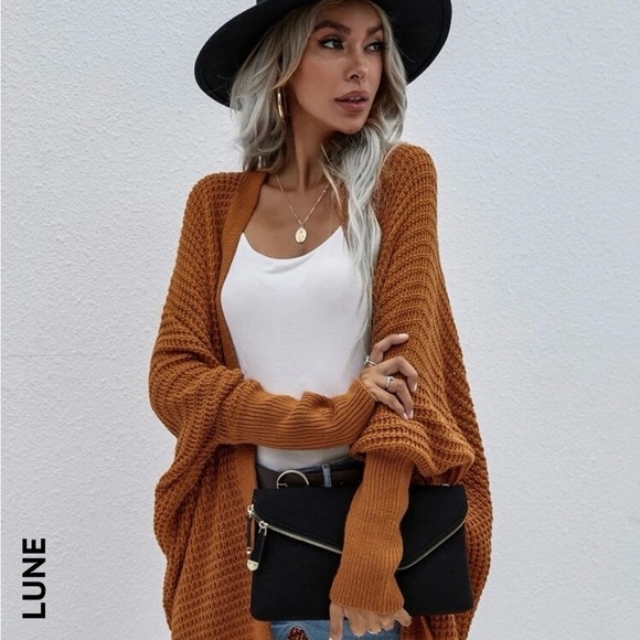 Women's Brown Sweater Cardigan - Picture 5 of 6